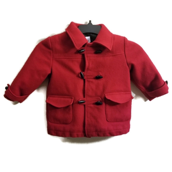 Talbots red peacoat style coat kids 4 wool - Picture 1 of 8